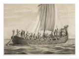 Buy Vikingesnekke, Norwegian Warriors in a Half-Decked Warship at AllPosters.com