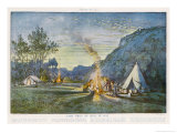 Buy Members of a Camping Club Having Pitched Their Tents Cook by Their Camp Fire at AllPosters.com