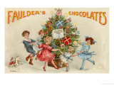 Buy Five Children Dance Around a Christmas Tree Looking Forward to Getting Their Hands at AllPosters.com
