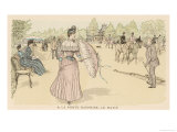 Buy Gentleman Raises His Hat to a Lady at the Porte Dauphine Paris at AllPosters.com