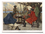 Discussing Her Lines Giclee Print
