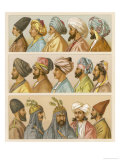 Asian Headwear Including Various Turbans