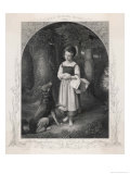 Buy Red Riding Hood Encounters a Friendly Wolf in the Woods Who Offers Her His Paw at AllPosters.com