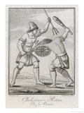 Buy Two Roman Gladiators, One with Net and Trident His Opponent with Club and Shield at AllPosters.com