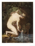 Buy Kneeling Beside a Pool of Water at AllPosters.com