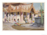 Buy Burmese Women at Prayer on the Platform of the Pagoda at Prome Lower Burma at AllPosters.com