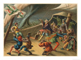 Buy Columbus Exorcises a Waterspout Whilst on Board His Ship During a Storm at AllPosters.com