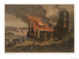 The Docks de la Villette Paris are Set Alight by the Communards During the Fighting Giclee Print