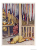 Buy The Interior of a Tibetan Temple with Worshippers Going Round the Inner Enclosure Either at AllPosters.com