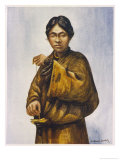 Buy Tibetan Man Spinning Wool at AllPosters.com