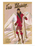 Buy What the Elegant Frenchwoman is Wearing on the Slopes This Winter at AllPosters.com