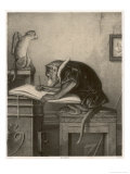 Buy An Extremely Talented Aspiring Monkey Artist Sketches a Less Fortunate Fellow Monkey at AllPosters.com