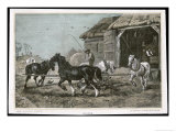 Buy Horses Turn the Wheel of a Simple Threshing Machine at AllPosters.com