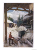 Buy Train Emerges from a Rail Shed Timber-Built to Withstand Even an Avalanche at AllPosters.com