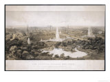 Buy The Crystal Palace and Park with Fountains Lake and Extinct Animals at AllPosters.com