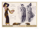 Buy Badger Fur-Trimmed Tunic Skirt and Printed Fabric Stole at AllPosters.com