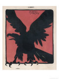 Buy The Black Silhouette of an Eagle Against a Strong Red Background at AllPosters.com