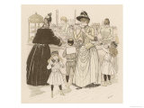 Buy Women and Children Tucking into Eclairs and Other Tasty Cakes in a Parisian Patisserie at AllPosters.com