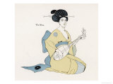 Buy Japanese Musician Plays the Biwa Which Resembles the Western Lute at AllPosters.com