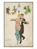 Buy Two Dancers, She Wearing the Attractive Fashion of the Day, Perform the Demi-Lune in a Dance Hall at AllPosters.com