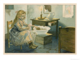 Buy Girl Bathes Her Doll in a Cracked Wash Basin at AllPosters.com