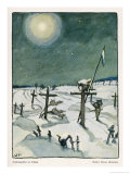 Buy The Moon Casts an Eerie Light on German War Graves Under a Blanket of Snow at AllPosters.com