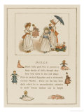Three Greenaway Girls and Their Dolls One in a Cart
