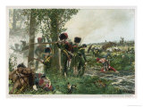 Buy Battle of Waterloo Troops of the Nassau Regiment Defend Their Position Against the French at AllPosters.com