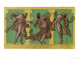 Buy Two Male Dancers More or Less Naked Dance to the Sound of Pipes Played by a Third Exciting the Dog at AllPosters.com