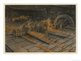 Buy France Longwy Steelworks: The Rolling Mill with Workers in the Foreground at AllPosters.com