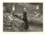 Florence Nightingale Walks Between the Rows of Beds in the Barrack Hospital