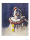 Portrait of a Laughing Clown in His Full Costume at Bertram Mills Circus