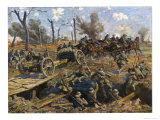 German Horse Artillery Moves Guns to New Positions Supported by Infantry