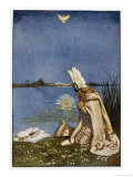 Buy Lohengrin and the Dove of the Holy Grail Who Will Tow His Boat (Replacing the Swan) to Monsalvat at AllPosters.com