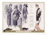 Buy Evening Dress with Polecat Fur Mantle Trimmed in a White Fur at AllPosters.com