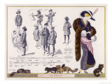 Buy Sable Fur Scarf Dress with White Fur Cuffs and a Fur Trimmed Hat at AllPosters.com