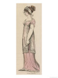 Buy Short White Transparent Tunic with Self-Coloured Embroidery and Fringing Worn Over a Pink Slip at AllPosters.com