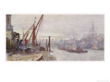 Buy The Thames at the Southwark Foreshore with St. Paul's Cathedral in the Background at AllPosters.com