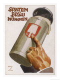 Buy Raising a Seidel of Frothy Spaten-Brau at AllPosters.com