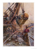 Buy Using a Steam Shovel to Clear Away Heavy Debris While Constructing a Railway at AllPosters.com