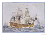 Buy Sailing Warship of the British Navy Known as the "Newbury" Until 1660 at AllPosters.com