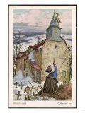 Buy He Tethers His Horse to the Steeple of a Church Buried in the Snow at AllPosters.com