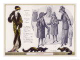 Buy Exoticly Patterned Evening Coat or Mantle Trimmed in Skunk Fur Children's Tailor- Made and Coats at AllPosters.com
