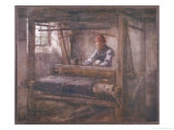 Buy "The Weaver's Shop," an Old Scottish Man Sits at His Loom at AllPosters.com
