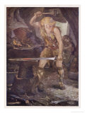 Buy Instructed by Mime Siegfried Forges the Magic Sword Notung at AllPosters.com