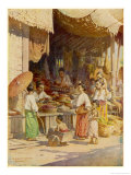 Buy Mothers with Their Children Shopping in a Burmese Bazaar at AllPosters.com
