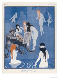 Buy An Artist Paints a Dreary Beach Scene Unaware of the Water-Nymphs Disporting at AllPosters.com