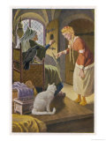 Buy Beauty Comes Upon the Old Woman Spinning in an Upstairs Chamber of the Palace at AllPosters.com