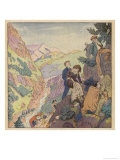 Buy On a Mountain Road Near Lautaret in the Alps a Car Goes Over the Edge at AllPosters.com
