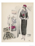 Buy Design by Madeleine Vionnet: 3/4 Length Wrap Over Coat with Broad Grey Fur at AllPosters.com